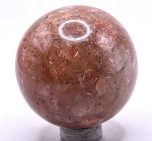 44 mm Esfera de piedra solar pulida brillante natural heliolita piedra preciosa mineral India - Imagen 1 de 5