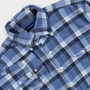 Camisa de tela adecuada para hombre $130 pequeña azul a cuadros delgada franela Jackson Tonal Country - Imagen 1 de 9