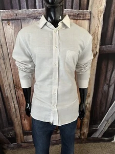 Billy Reid Long Sleeve Tan & White Plaid Button Up Shirt XL Standard Fit NWOT - Picture 1 of 6