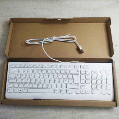 Lenovo British style UK Layout USB Wired Keyboard SK8823 EKB536 Black White - Image 1 of 4