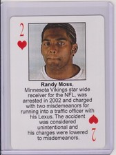 RARE 2003 STARZ BEHIND BARZ RANDY MOSS PLAYING CARD ~ MUG SHOT ~ VIKINGS GREAT