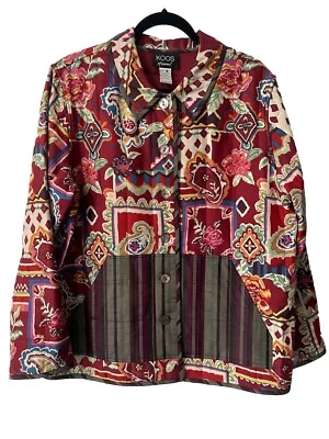 Camisa/Abrigo Chaqueta Koos of Course Seda Resistente al Agua Talla: 1X Colorido! Foto 1 de 4