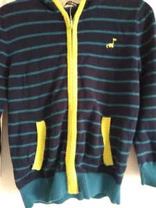 Bnwt new cardigan wool hoody dinasuar navy yellow 5 6 boys - Picture 1 of 1