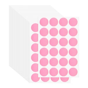 42Pcs 3/4" Colored Dot Stickers Adhesive Coding Label Fluorescent Pink - Picture 1 of 7