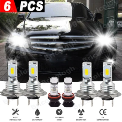 Faro LED + faros antiniebla para Mercedes Benz C300 C350 2008 2009 2010 6 piezas Foto 1 de 4