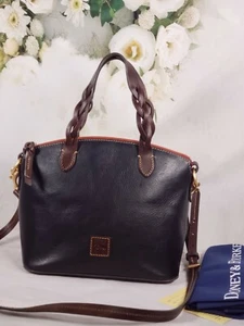 Dooney & Bourke - Florentine Leather Small Heidi Satchel - Navy Blue - Picture 1 of 9