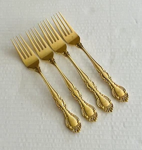 Towle Supreme Cutlery Stainless Japan Golden Chablis 4 Dinner Forks - Picture 1 of 6