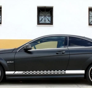 Calcomanía de coche rayas de carreras banderas 78"" para panel de puerta inferior de vinilo C63 pegatina ZC921 - Imagen 1 de 5