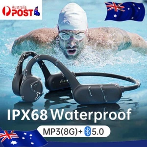 Wireless Bone Conduction Earphones Swimming IPX68 Waterproof 16G MP3 Headphones - Picture 1 of 12