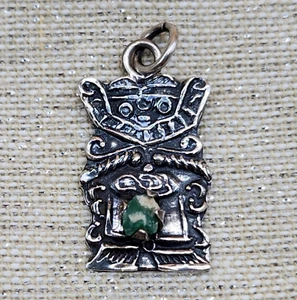 Vintage 900 Silver Inca God Mayan Aztec Tribe Necklace Pendant/Bracelet Charm - Picture 1 of 6