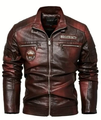 Chaqueta Star Lord Café Racer Marrón Imitación Gamuza Cuero Cremallera Años 80 John Travolta  Foto 1 de 2