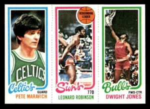 1980 Topps Pete Maravich/Leonard Robinson/Dwight Jones 38/187/46 EX-MT XX9917 - Foto 1 di 2