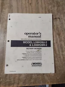 Woods L59H284-2 & L306H284-2 Manuale Operatore Tagliaerba Rotante 21JS-1608-M1 - Foto 1 di 1