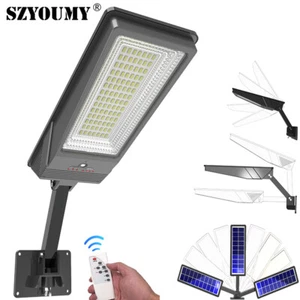 Solar Microwave Sensor Wall Light Outdoor With Remote With Adjustable Pole IP65 - Picture 1 of 15