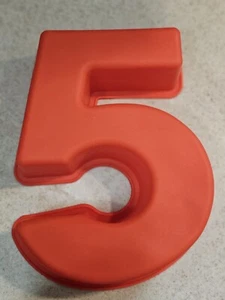 3D Large Number Cake Mold - 10 Inch Digital Silicone Cake Pans (Number 5) - Picture 1 of 5