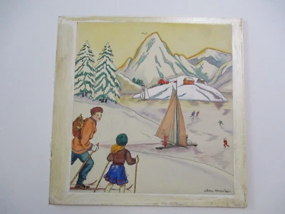 PINTURA ORIGINAL NINO MACNIGHT LIBRO ANTIGUO ILUSTRACIÓN ARTISTA LISTADO DE COLECCIÓN Foto 1 de 4