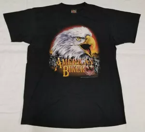 1992 American Biker B&C Cycle Graphic T-Shirt Herren Gr. L 3D Emblem OKC Eagle - Bild 1 von 8
