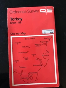 Torbay - One Inch Ordnance Survey Map 188 - VG - Imagen 1 de 1