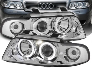 AUDI A4 B5 SEDAN WAGON 1994 1995 1996 1997 1998 LPAU02 HEADLIGHTS HALO RIMS - Picture 1 of 1