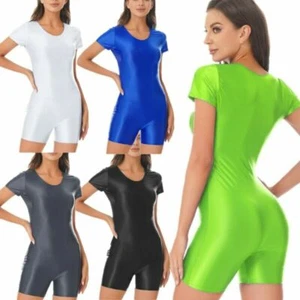 Women Athletic Surfing Wetsuit Short Sleeve Boyleg Sports Diving Romper Swimsuit - Picture 1 of 119