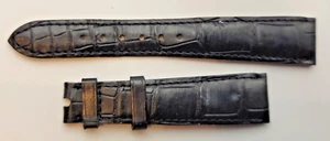 Authentic Patek Philippe Geneve Black Leather watch strap 19/14mm 74+113mm OEM - Picture 1 of 2