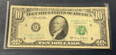 Series 1963 A $10 Green Seal Federal Reserve Note (Chicago) NICE - Image 1 of 2