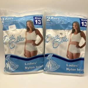 Dixie Belle Damen Nylon Slips Größe 13 100% Nylon 2 Paar pro Paket (2 Packungen) - Bild 1 von 10