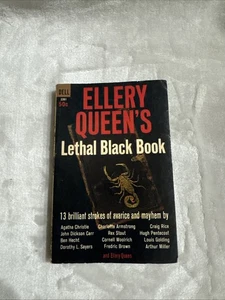 ELLERY QUEEN'S LETHAL BLACK BOOK anthology (1965) Dell mystery paperback 1st - Picture 1 of 4
