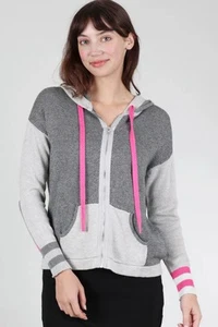 Zaket & Plover maglione donna cashmere marl birdseye felpa full zip con cappuccio taglia S - Foto 1 di 10