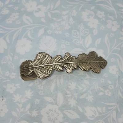 Vintage 7" gold Solid Brass Curtain Tie Back Leaf Design Tieback - Изображение 1 из 4