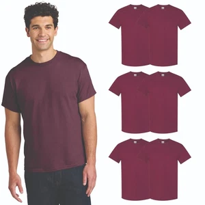 Gildan Herren Heavy Cotton T-Shirt weinrot 6er Pack S-5XL 100% Baumwolle Rundhals Tee - Bild 1 von 5