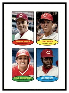 2023 Topps Heritage Stamps 74BS13-16 Cincinnati Reds Johnny Bench Perez Morgan - Picture 1 of 2