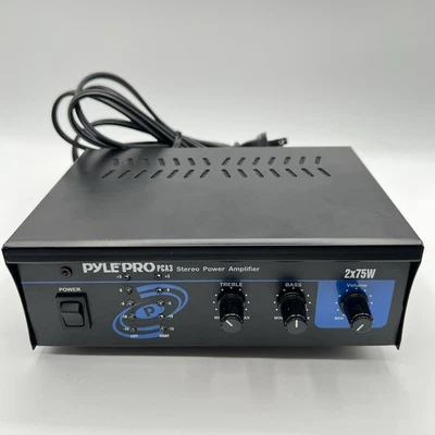 Pyle Mini 2X75W Home House Theater Stereo Power Amp Amplifier Receiver PCA3 - Image 1 of 4