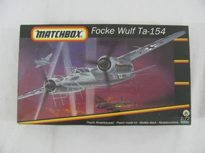 Vintage 1995 Matchbox 1/72 Scale Focke-Wulf Ta-154 Model Airplane Kit #40200 New - Image 1 of 4