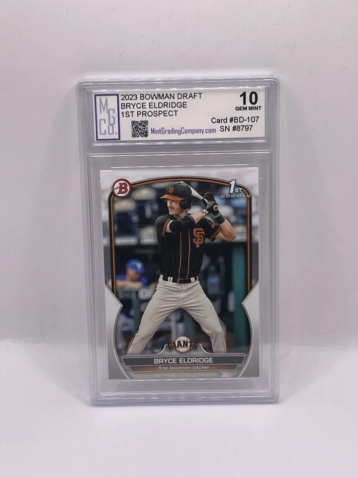 Bryce Eldridge 2023 Bowman Draft 1st Bowman Prospect Graded MGCo. Gem Mint 10 - Image 1 of 1