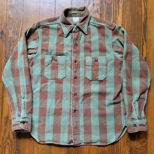 Warehouse & Co Lotto 3104 Camicia di Flanella - Verde/Marrone - Taglia Large - Foto 1 di 8