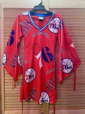 Vintage Hardwood Classic Philadelphia 76ers AOP Jersey Dress Womens Size Small - Image 1 of 4