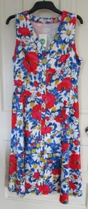 Boden Size 18 Josephine Floral Poppy print Cotton Dress Lined. Pockets. BNWT - Picture 1 of 10