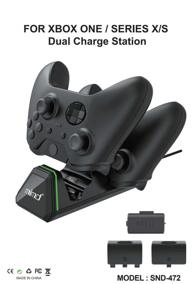 Soporte de carga doble con 2 paquetes de baterías y 2 cubiertas de batería... Serie XBOX x/s/one Foto 1 de 4