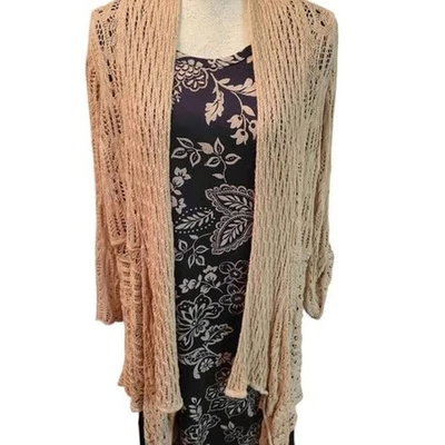 Cárdigan Woman Within Open Front Pointelle Talla 1X Foto 1 de 4