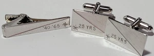 *VINTAGE ANSON, STERLING, *25* JUBILÄUM, MANSCHETTENKNÖPFE & KRAWATTENKLAMMER SET #BB441 - Bild 1 von 6
