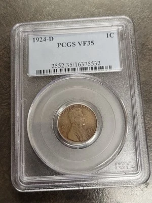 1924-D Lincoln Wheat Cent 1c PCGS VF35 VF 35 Very Fine Penny - Image 1 of 4