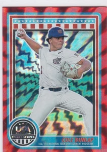 2025 Panini Stars and Stripes USA Baseball #195 Cole Dunlap SSP RED #29/30 MADE - Picture 1 of 2