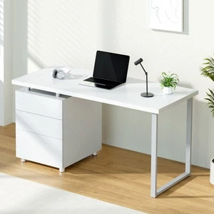 Artiss Computer Desk Drawer White 140CM - Picture 1 of 8