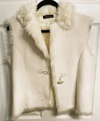 Chaleco Valerie Stevens imitación gamuza piel de oveja palanca botón occidental talla L/XL Foto 1 de 4