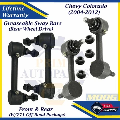 Barras estabilizadoras delanteras y traseras MOOG OEM para Chevy Colorado 2004-2012 garantía de por vida Foto 1 de 4
