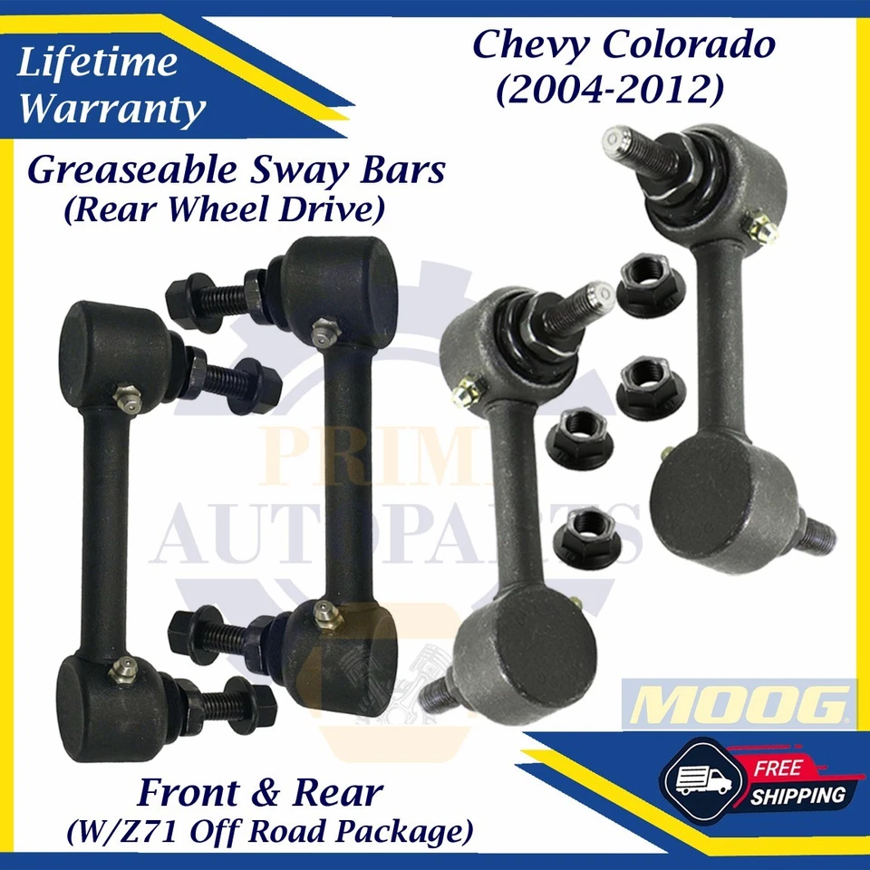 Barras estabilizadoras delanteras y traseras MOOG OEM para Chevy Colorado 2004-2012 garantía de por vida Foto 1 de 4