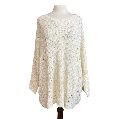 Suéter Pullover Pol holgado Pointelle Crudo 3X Foto 1 de 4