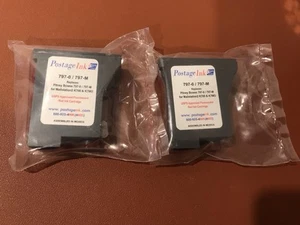Postage Ink Pitney Bowes 797-O/797-M For Mailstation2 Red Ink Set of 2 New - Picture 1 of 2