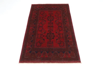 3 x 5 ft  Bokhara Red Area Rug Afghan Traditional Hand Knotted Wool Rug - Image 1 of 4